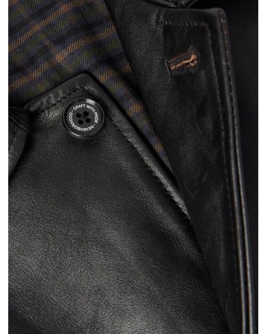 Neighborhood Black Leather Jacket for men