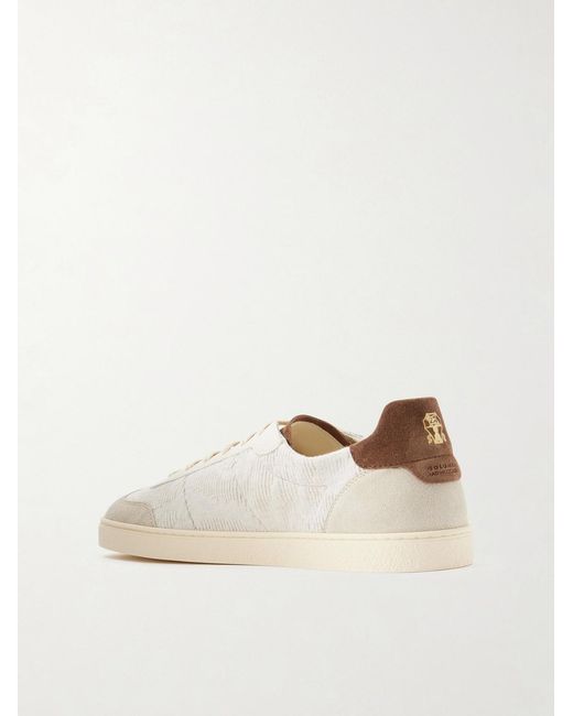 Brunello Cucinelli Natural Suede And Cotton Sneakers for men
