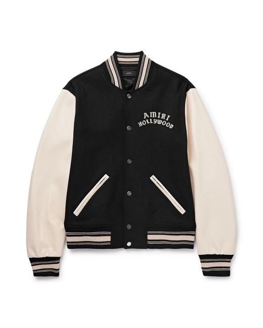 Amiri Multicolor Ivory Wool Blend Bomber Jacket for men