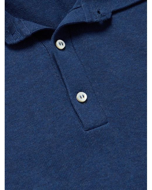 Rally Cotton Polo Shirt di Sid Mashburn in Blue da Uomo