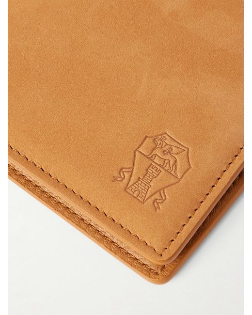 Brunello Cucinelli Natural Logo-debossed Suede Billfold Wallet for men