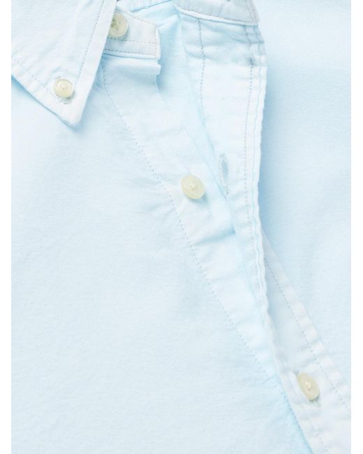 Polo Ralph Lauren Blue Button-down Collar Logo-embroidered Cotton Oxford Shirt for men