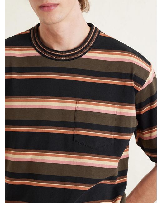 Sacai Black Striped Cotton-jersey T-shirt for men