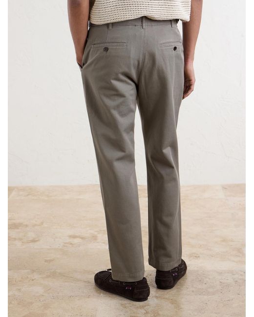 Mr P. Gray Daniel Tapered Pleated Cotton-Canvas Trousers for men
