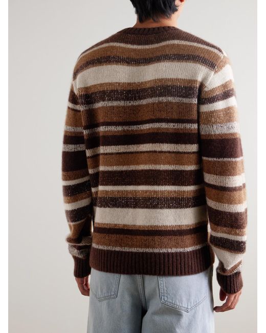 The Elder Statesman Brown Striped Cashmere Sweater for men