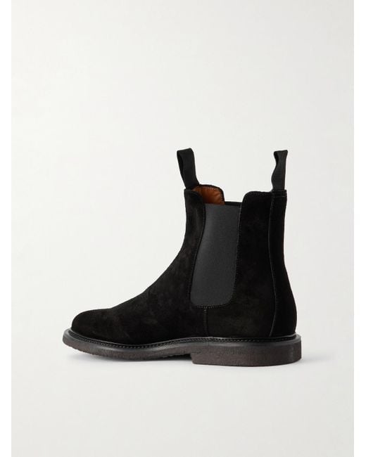 Common Projects Black Waxed-suede Chelsea Boots for men