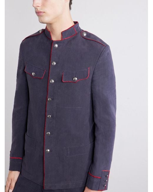 Enfants Riches Deprimes Blue Fireman Linen Blazer for men