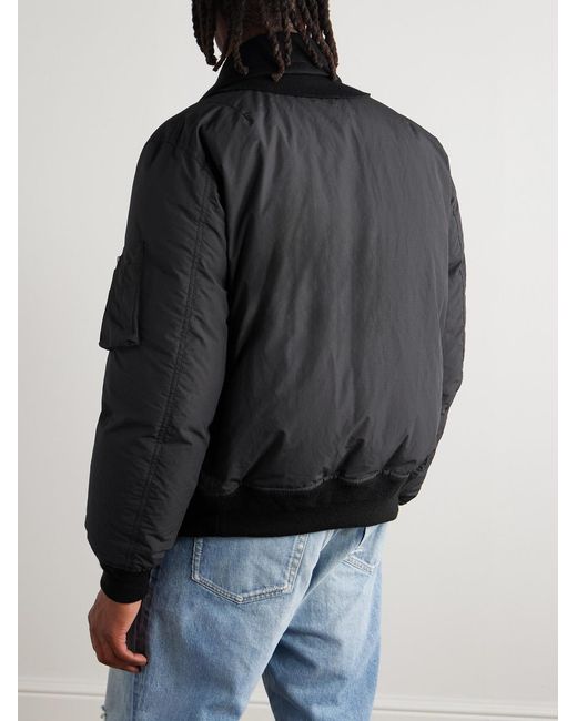 Sacai Black Double-Breasted Wool And Ripstop Down Bomber Jacket for men