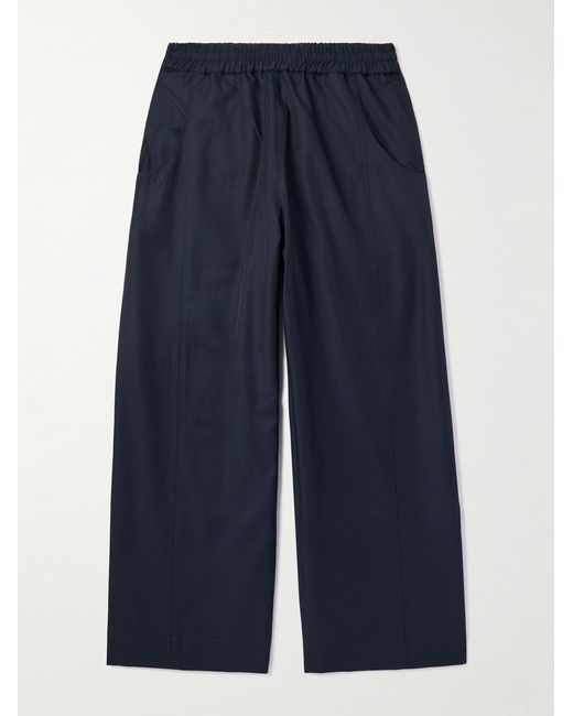 Nicholas Daley Blue Wide-Leg Cotton-Blend Shell Trousers for men