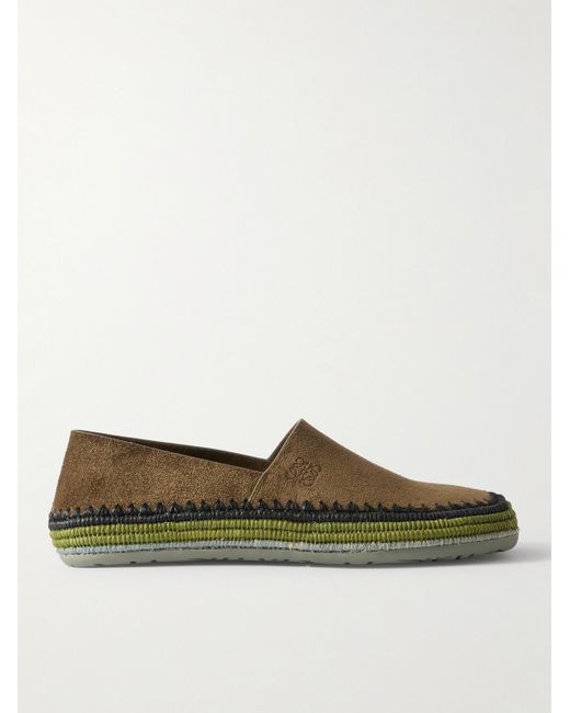 Loewe Green Paula's Ibiza Suede Espadrilles for men