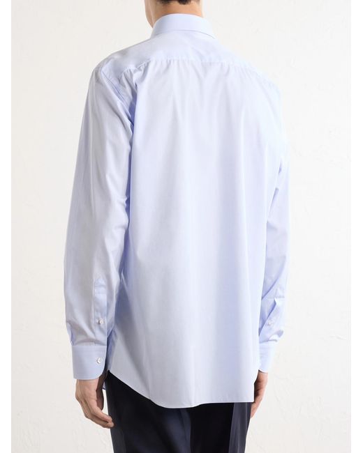 Brioni Blue Cotton Shirt for men