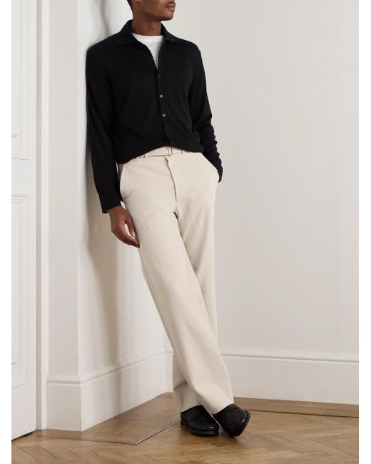 STÒFFA Natural Straight-Leg Belted Cotton-Twill Trousers for men