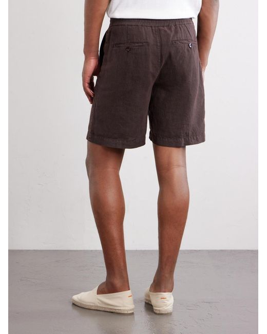 Mr P. Gray Straight-Leg Linen Shorts for men