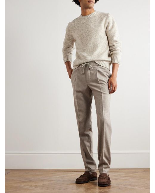 Slowear Gray Incotex Tapered Pleated Wool And Cashmere-blend Trousers for men