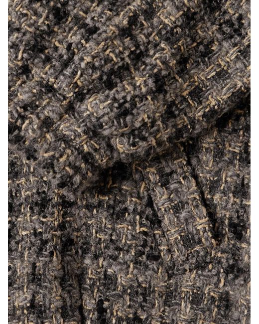 Auralee Gray Wool-blend Tweed Bomber Jacket for men