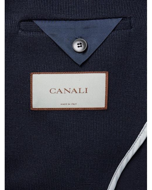 Canali Blue Wool And Cotton-Blend Jacket for men