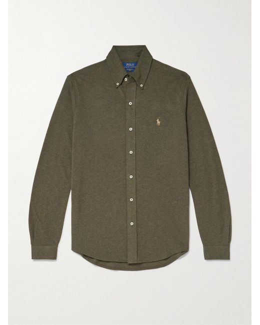 Polo Ralph Lauren Hemd aus "Featherweight"-Mesh mit Button-Down-Kragen und Logostickerei in Green für Herren
