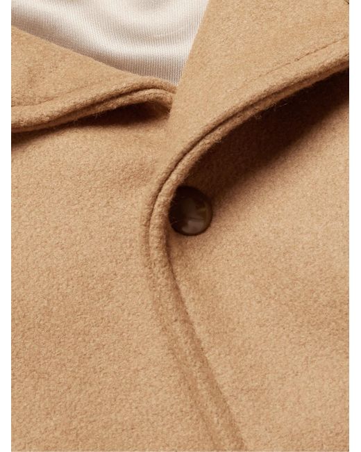 Golden Bear Natural The Hayes Leather-Panelled Wool-Blend Varsity Jacket for men