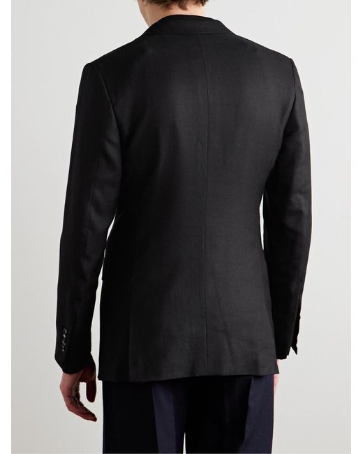 Gabriela Hearst Black Irving Slim-Fit Unstructured Wool, Silk And Linen-Blend Twill Suit Jacket for men