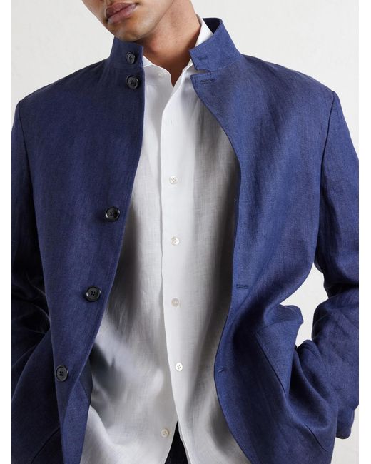 De Petrillo White Linen Shirt for men