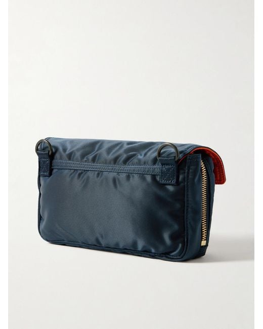 Porter-Yoshida and Co Blue Tanker Envelope Nylon Belt Bag for men