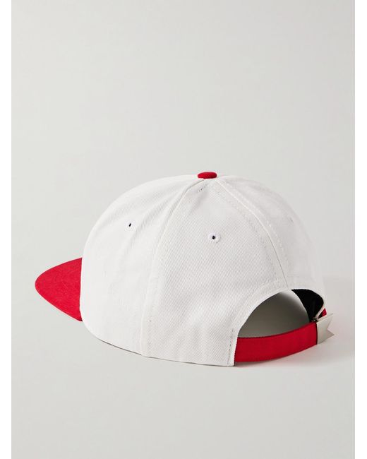 Rhude Red Logo-Print Cotton-Twill Baseball Cap