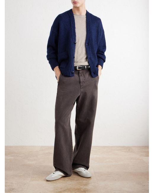 Folk Blue Knitted Cardigan for men