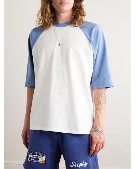 T-shirt in jersey di cotone con logo di CHERRY LA in Blue da Uomo