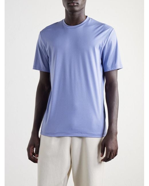 Zimmerli of Switzerland Blue Cotton-Jersey T-Shirt for men