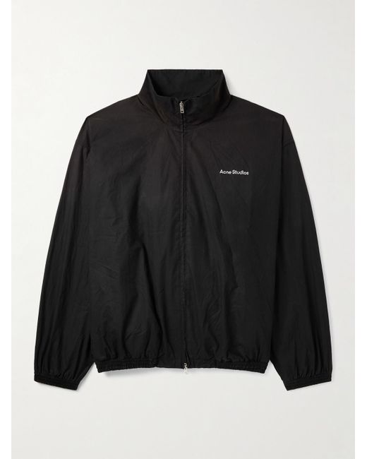 Acne Black Olando Logo-Print Cotton-Poplin Jacket for men