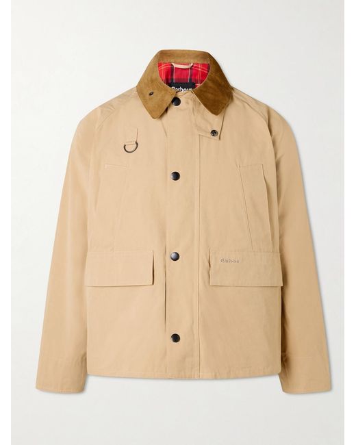 Barbour Natural Solar Spey Casual Corduroy-Trimmed Shell Jacket for men