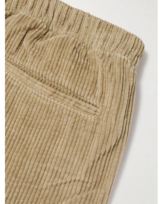 Hartford Natural Joggy Straight-Leg Cotton-Corduroy Drawstring Trousers for men