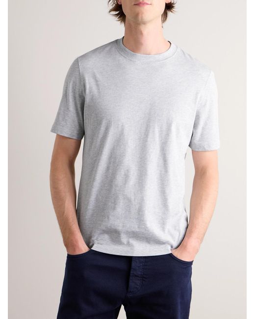 Brunello Cucinelli White Cotton-Jersey T-Shirt for men