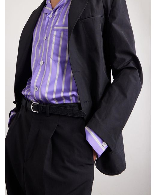 Tom Ford Purple Striped Silk Shirt for men