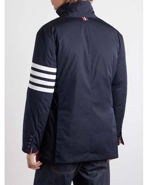 Thom Browne Blue Striped Shell Down Jacket for men