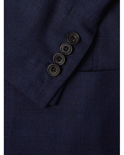 Rubinacci Doppelreihiges Sakko aus Wolle in Panamabindung in Blue für Herren