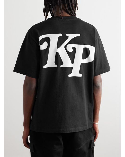 KENZO Black Verdy Logo-flocked Cotton-jersey T-shirt for men
