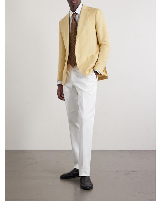 De Petrillo Natural Linen And Cotton-Blend Blazer for men
