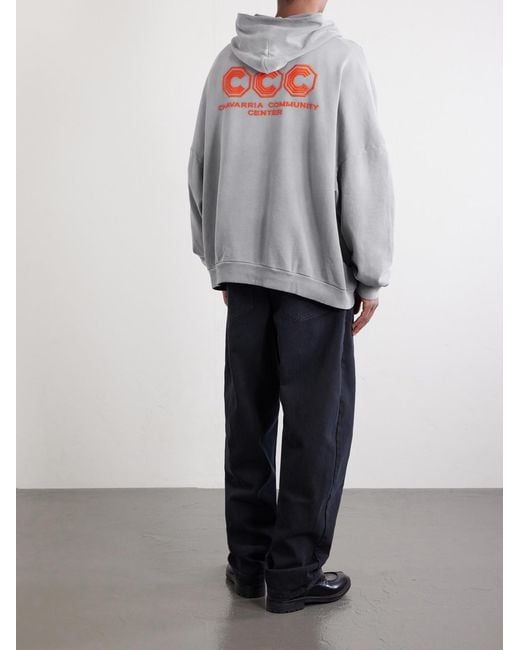 Willy Chavarria Gray Logo-embroidered Cotton-jersey Zip-up Hoodie for men