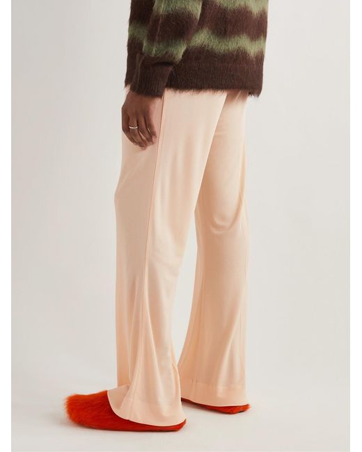 Acne Natural Phillus Flared Crepe Trousers for men