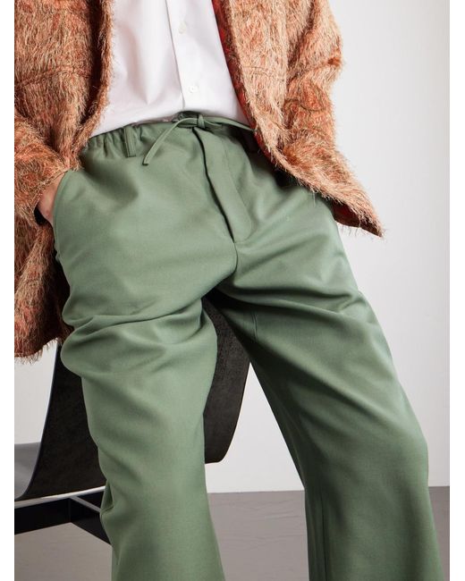 Dries Van Noten Green Penny Straight-leg Wool Trousers for men