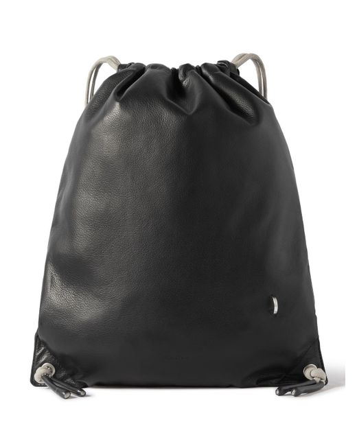 Rick Owens Black Embellished Full-grain Leather Backpack for men
