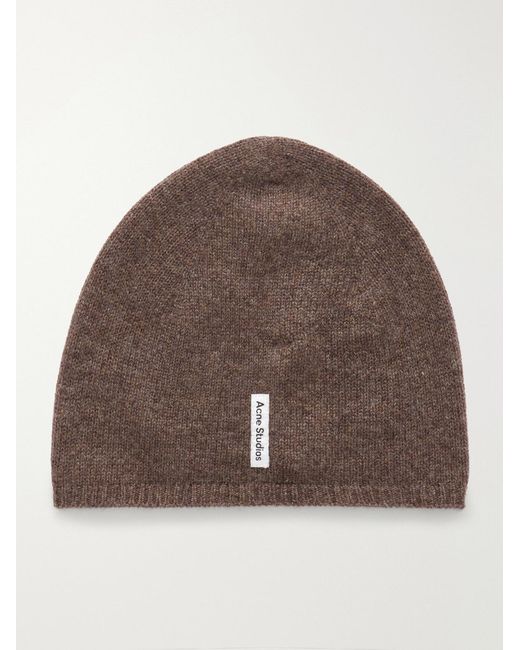 Acne Brown Kassia Logo-appliquéd Cashmere Beanie for men