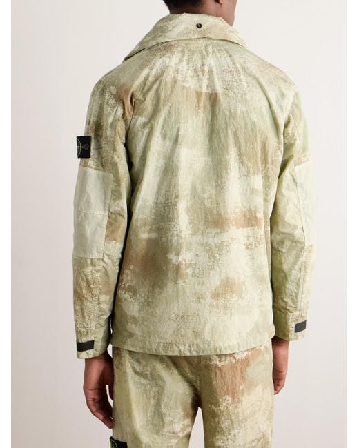 Stone Island Jacke aus Shell mit Logoapplikation und Camouflage-Print in Natural für Herren