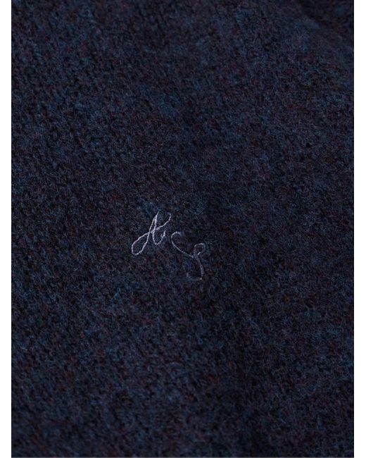 Cardigan in lana con logo ricamato Kabriel di Acne in Blue da Uomo