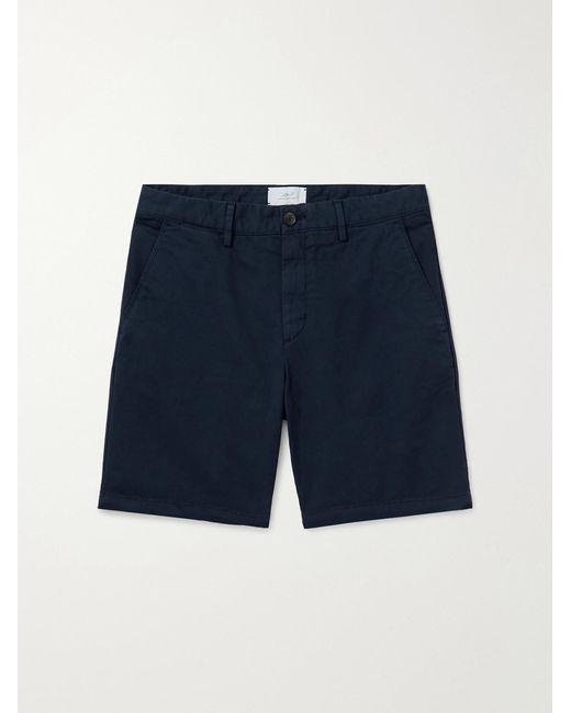 Mr P. Blue Straight-Leg Garment-Dyed Cotton-Blend Twill Bermuda Shorts for men