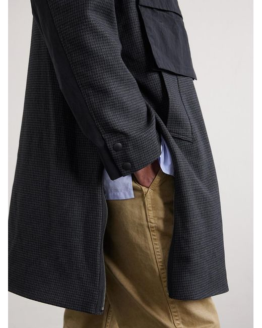 Neighborhood Mantel aus Webstoff mit Hahnentrittmuster und Taftbesatz in Gray für Herren