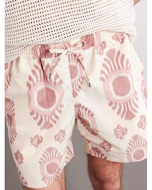 A Kind Of Guise Pink Volta Straight-leg Cotton-blend Jacquard Drawstring Shorts for men