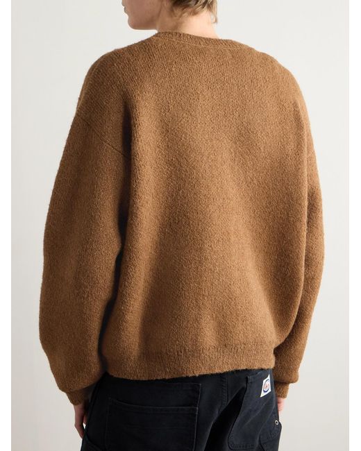 CHERRY LA Brown Jacquard-Knit Alpaca-Blend Sweater for men