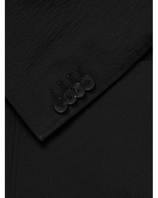Mr P. Black Stretch-Cotton Seersucker Suit Jacket for men